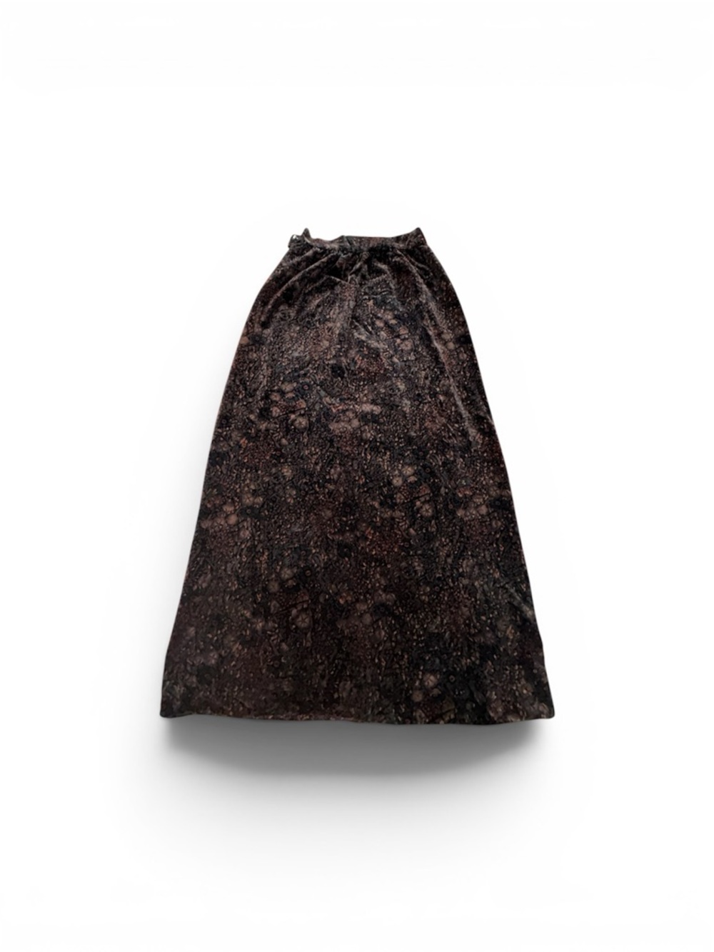 Women's Dark Brown Velvet A-Line Skirt